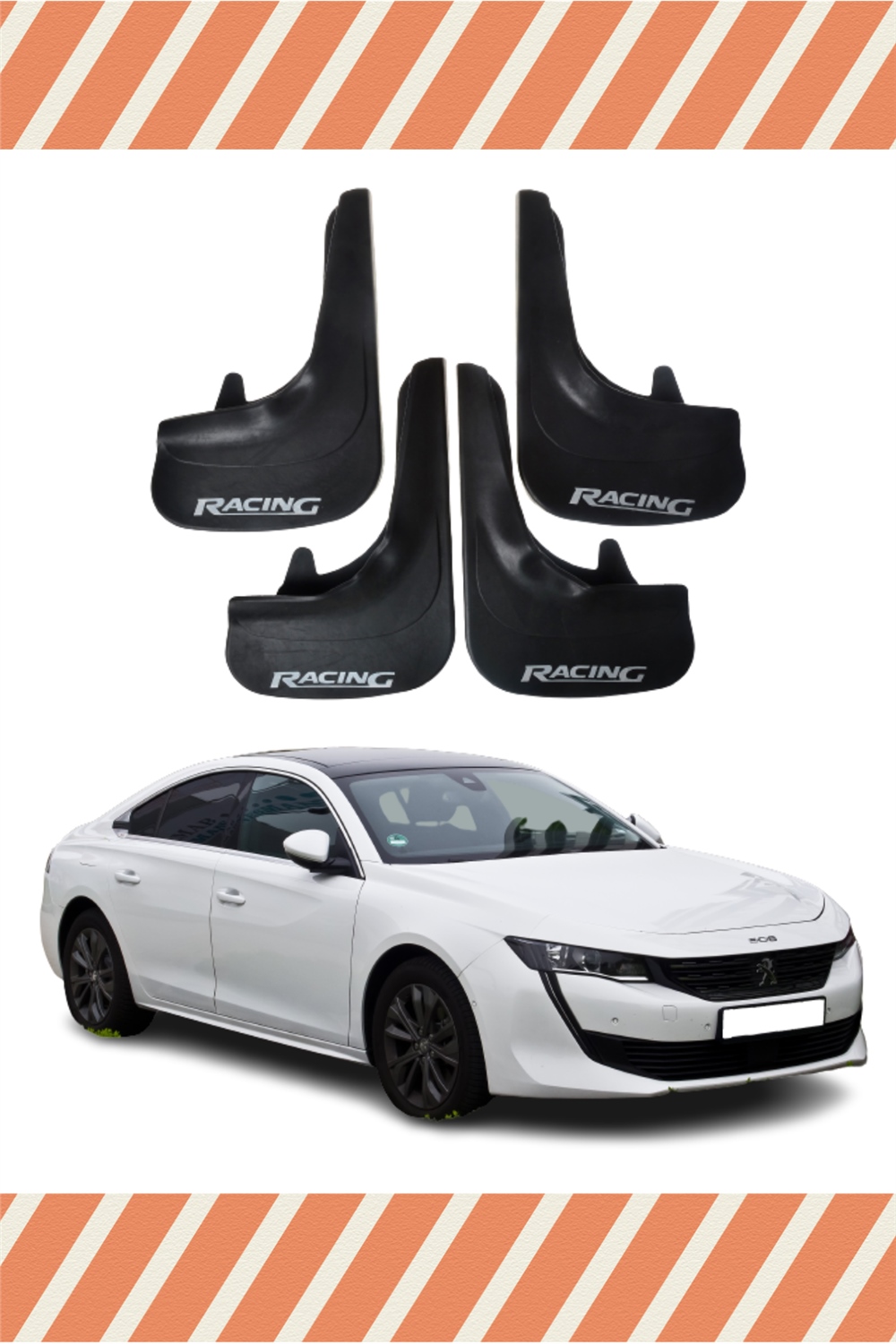Peugeot 508 Racing Yazılı 4'Lü Tozluk Çamurluk Paçalık 