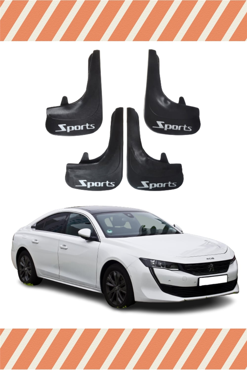 Peugeot 508 Sports Yazılı 4'Lü Tozluk Çamurluk Paçalık 