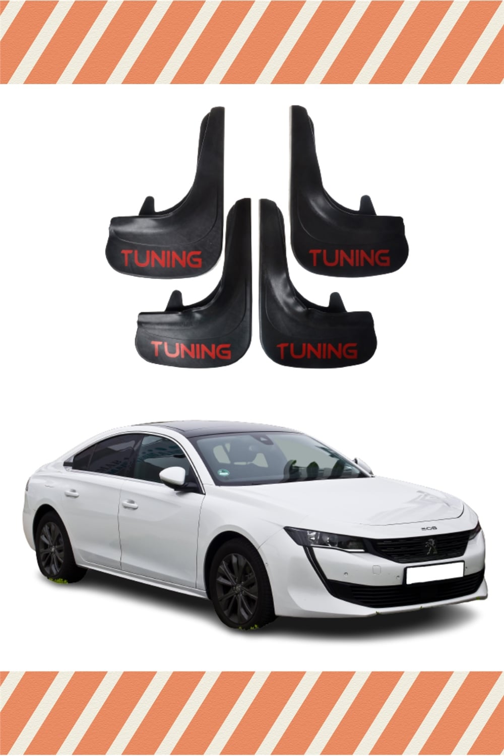 Peugeot 508 Tunıng Yazılı 4'Lü Tozluk Çamurluk Paçalık 