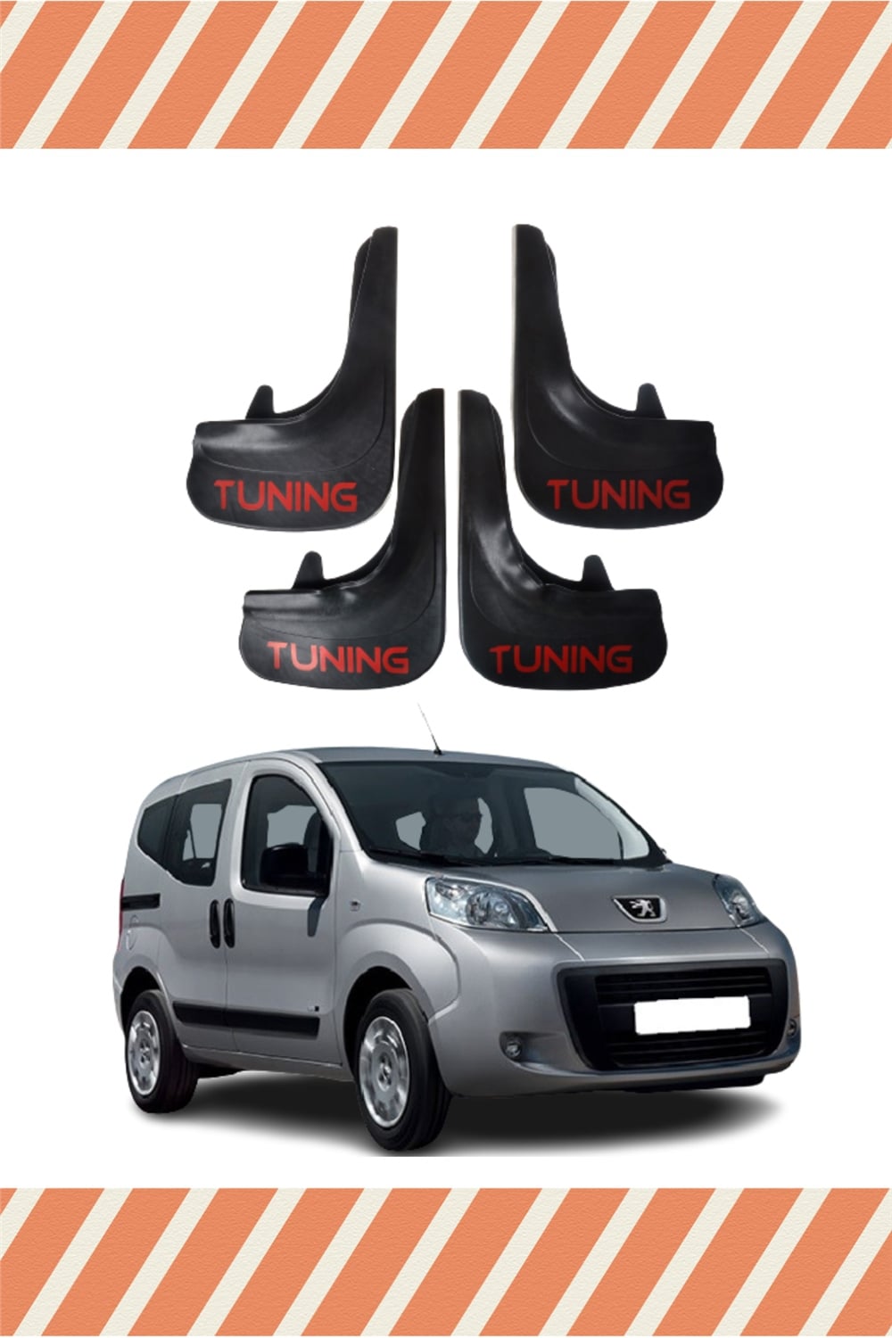 Peugeot Bipper Tepee Tunıng Yazılı 4'Lü Tozluk Çamurluk Paçalık 