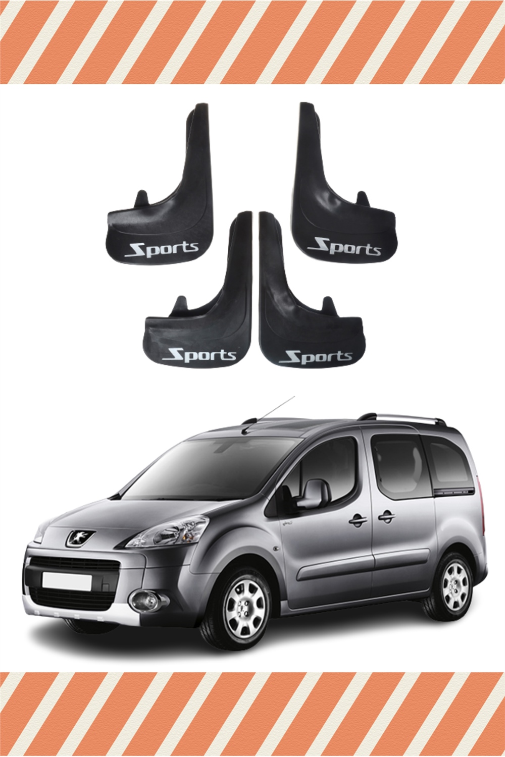 Peugeot Partner Sports Yazılı 4'Lü Tozluk Çamurluk Paçalık 