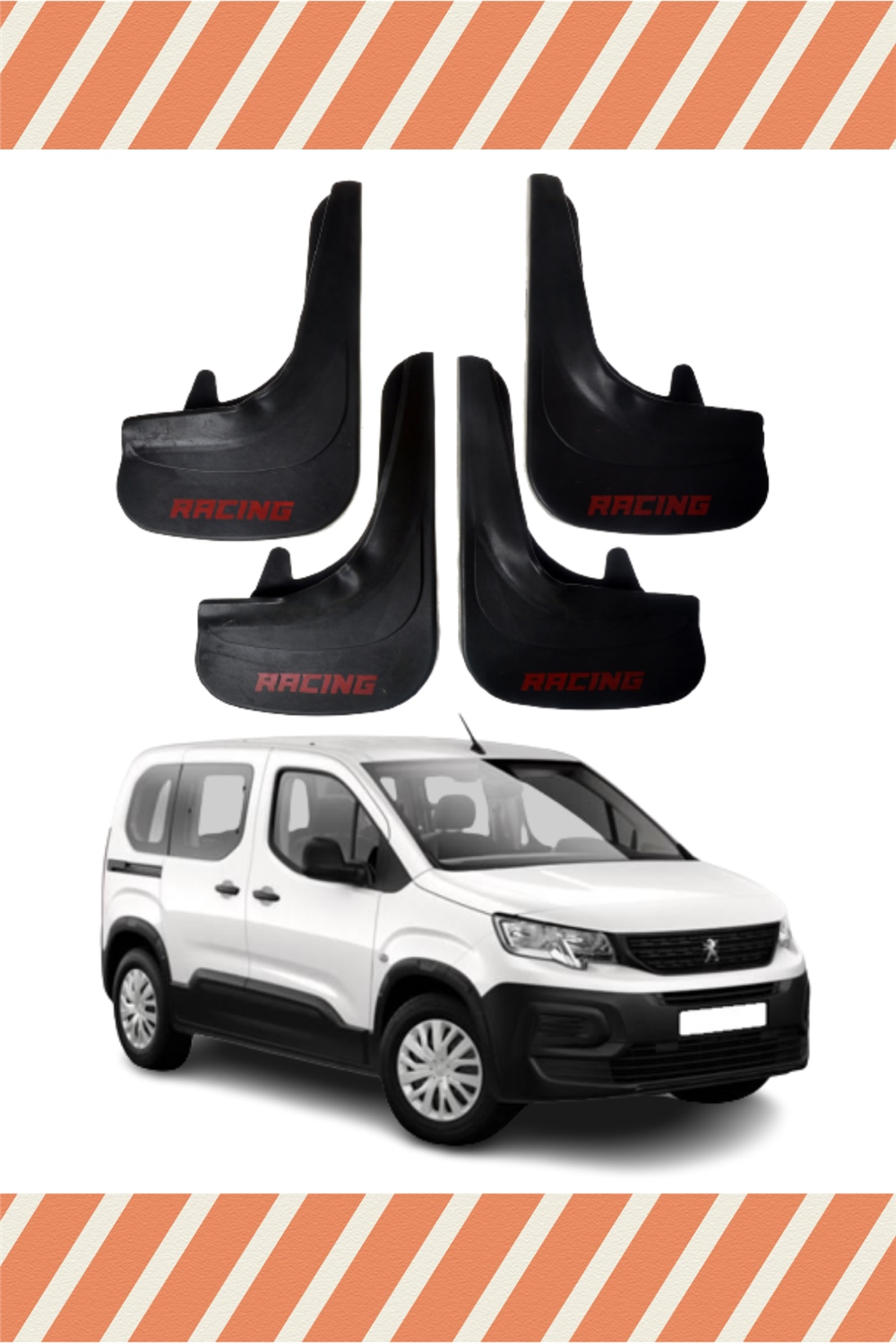 Peugeot Rifter Racing Yazılı 4'Lü Tozluk Çamurluk Paçalık 