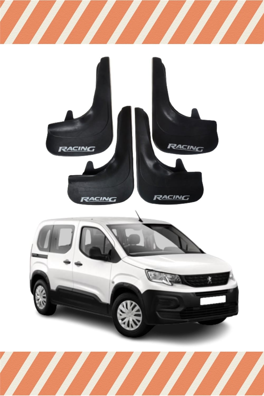 Peugeot Rifter Racing Yazılı 4'Lü Tozluk Çamurluk Paçalık 