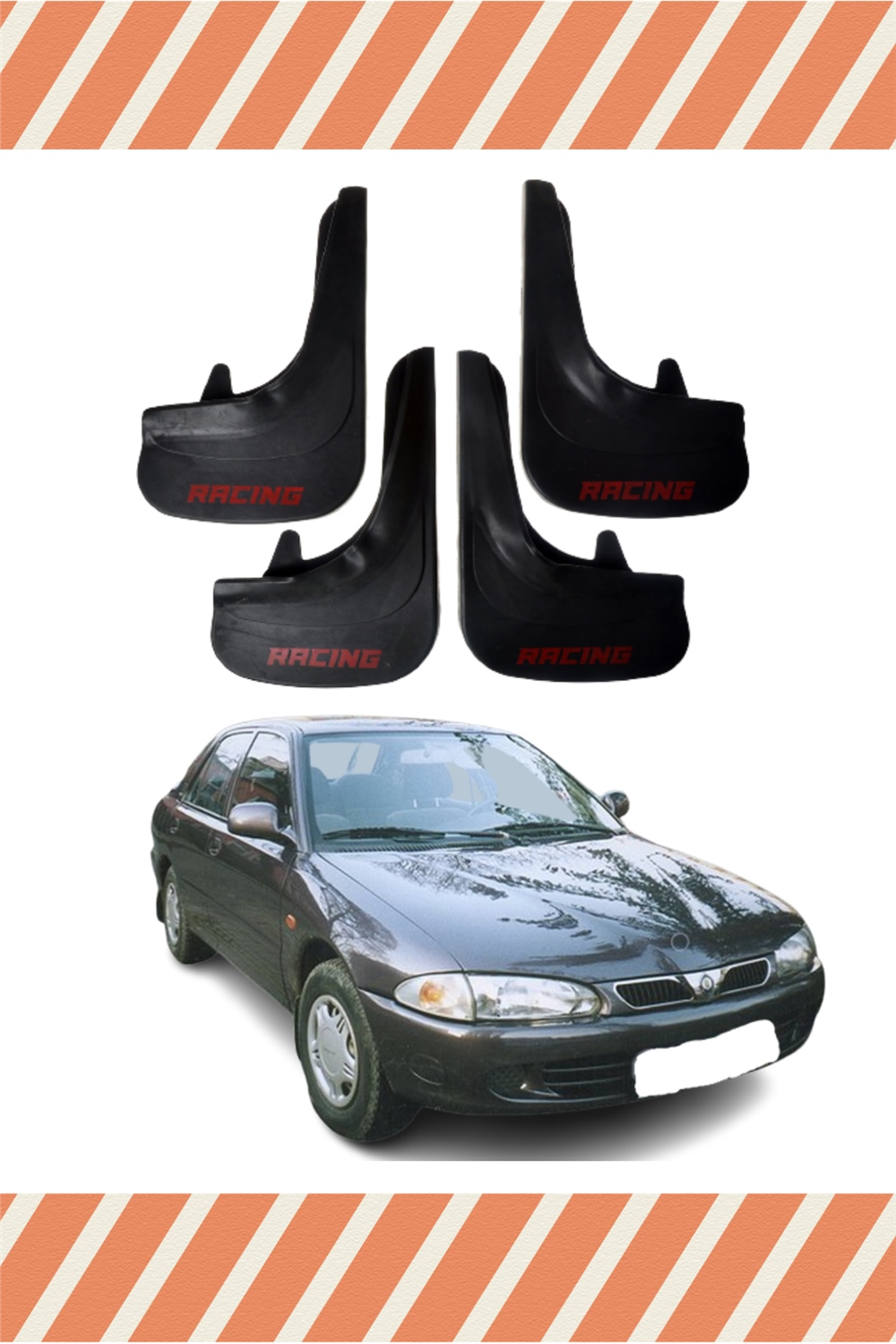 Proton 416 Racing Yazılı 4'Lü Tozluk Çamurluk Paçalık 
