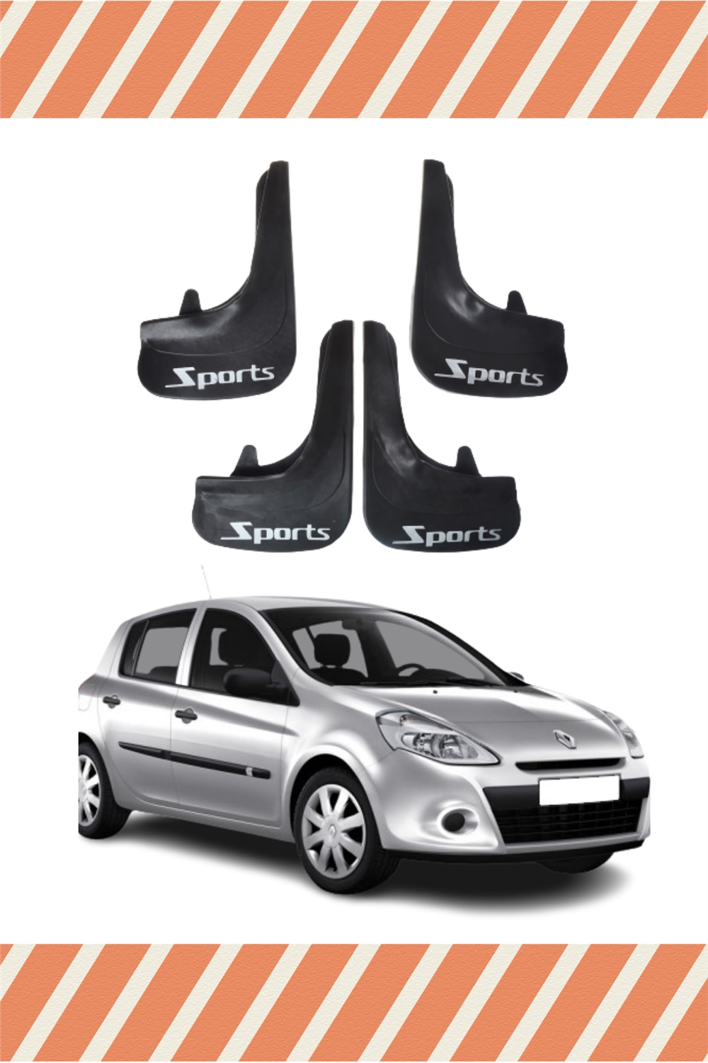 Renault Clio 3 Sports Yazılı 4'Lü Tozluk Çamurluk Paçalık 