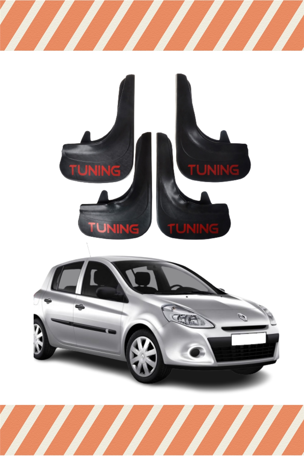 Renault Clio 3 Tunıng Yazılı 4'Lü Tozluk Çamurluk Paçalık 