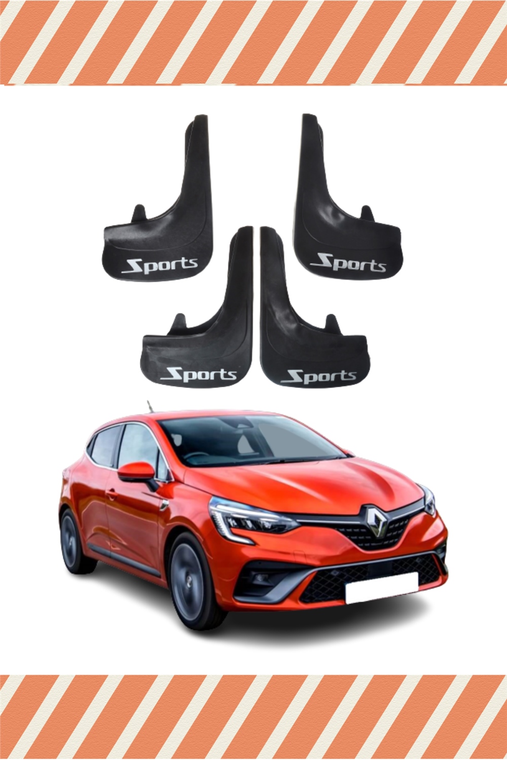Renault Clio 5 Hb 2019-2021 Sports Yazılı 4'Lü Tozluk Çamurluk Paçalık 