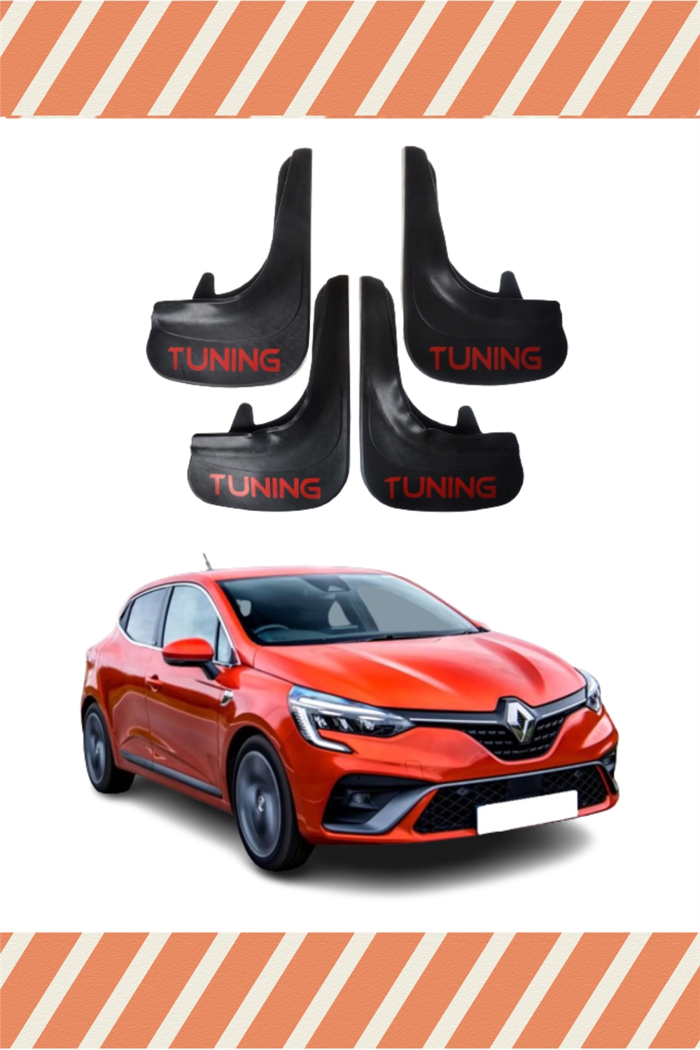 Renault Clio 5 Hb 2019-2021 Tunıng Yazılı 4'Lü Tozluk Çamurluk Paçalık 