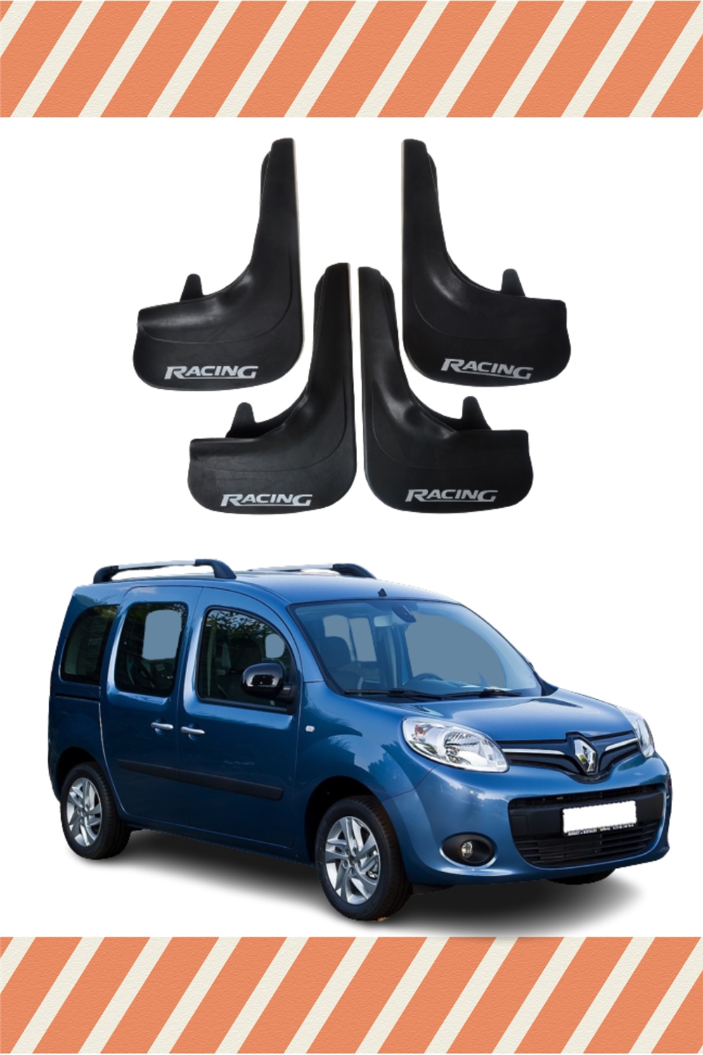 Renault Kangoo Racing Yazılı 4'Lü Tozluk Çamurluk Paçalık 