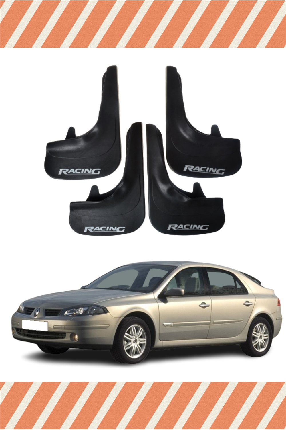 Renault Laguna 2 Racing Yazılı 4'Lü Tozluk Çamurluk Paçalık 