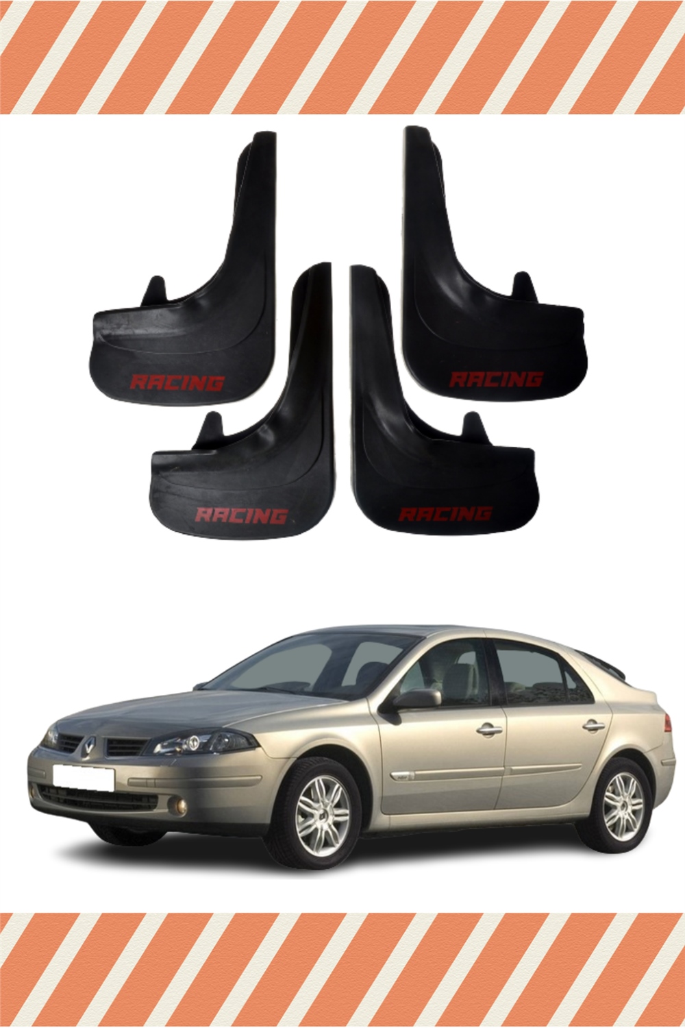 Renault Laguna 2 Racing Yazılı 4'Lü Tozluk Çamurluk Paçalık 
