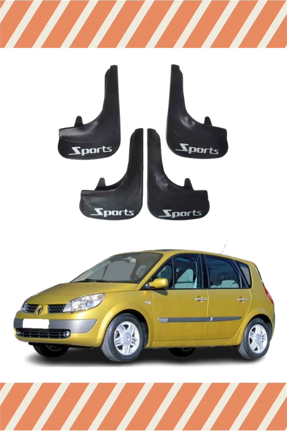 Renault Scenic Tüm Kasalar Sports Yazılı 4'Lü Tozluk Çamurluk Paçalık 