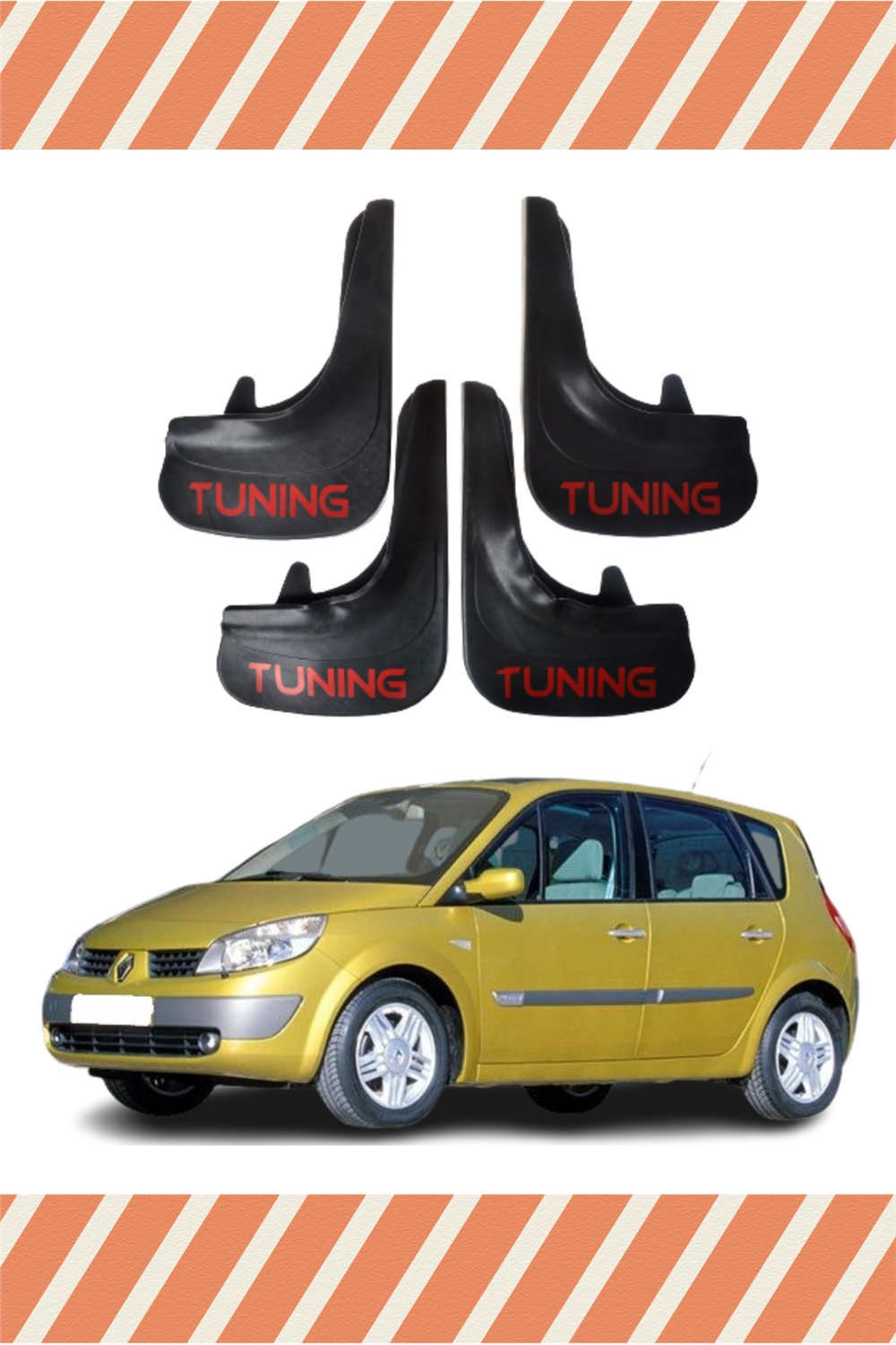 Renault Scenic Tüm Kasalar Tunıng Yazılı 4'Lü Tozluk Çamurluk Paçalık 