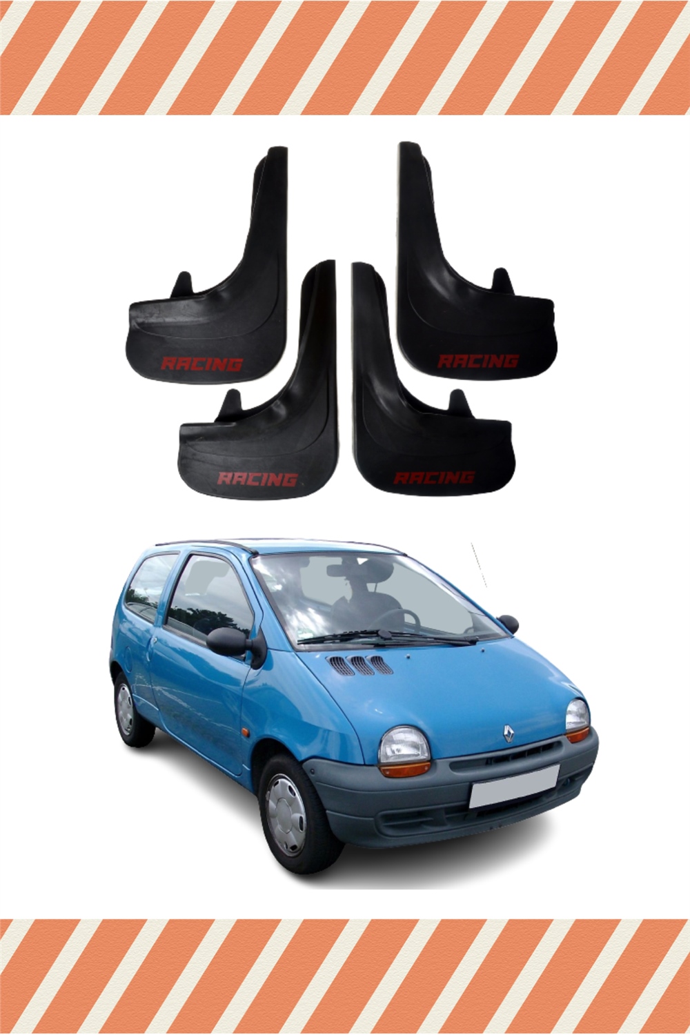 Renault Twingo Racing Yazılı 4'Lü Tozluk Çamurluk Paçalık 