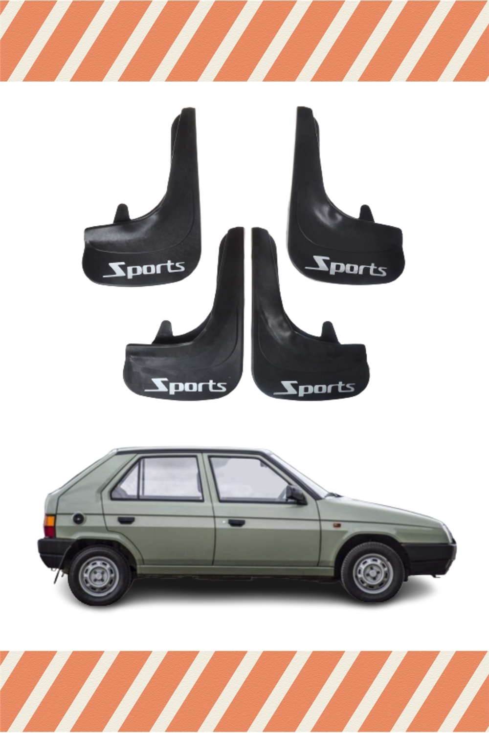 Skoda Favorit Sports Yazılı 4'Lü Tozluk Çamurluk Paçalık 