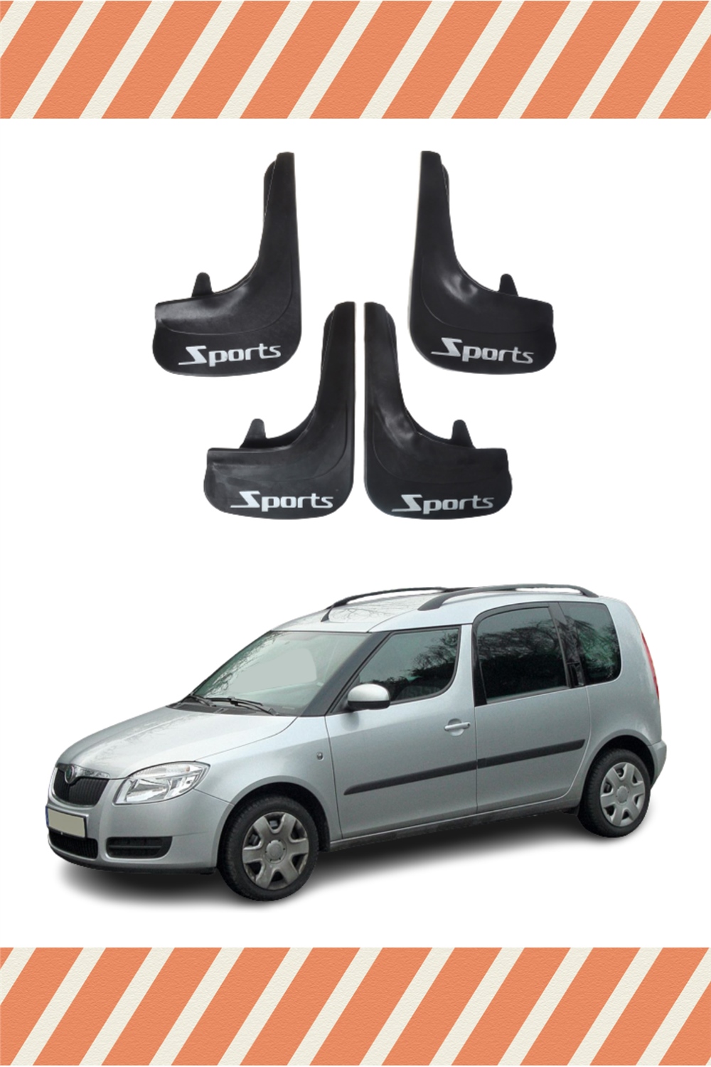 Skoda Roomster Sports Yazılı 4'Lü Tozluk Çamurluk Paçalık 