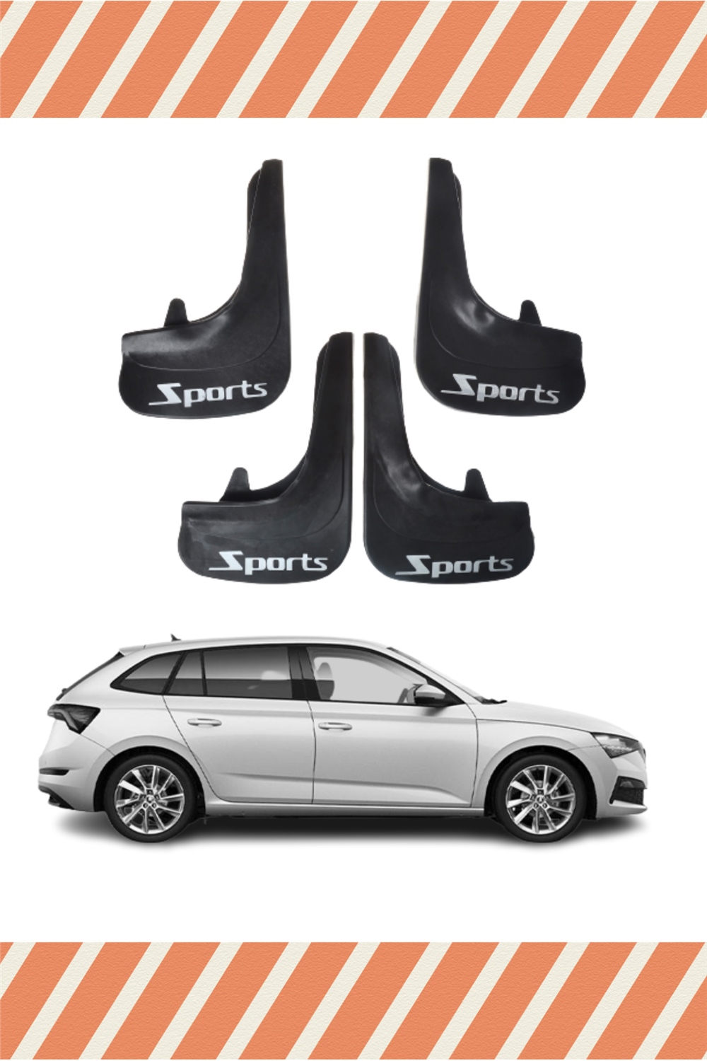 Skoda Scala Sports Yazılı 4'Lü Tozluk Çamurluk Paçalık 