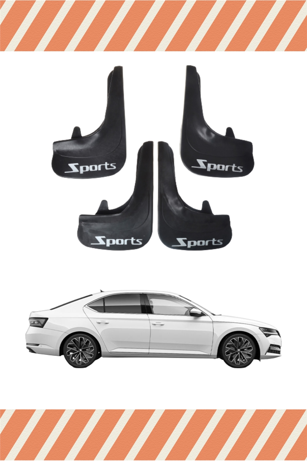 Skoda Superb Sports Yazılı 4'Lü Tozluk Çamurluk Paçalık 