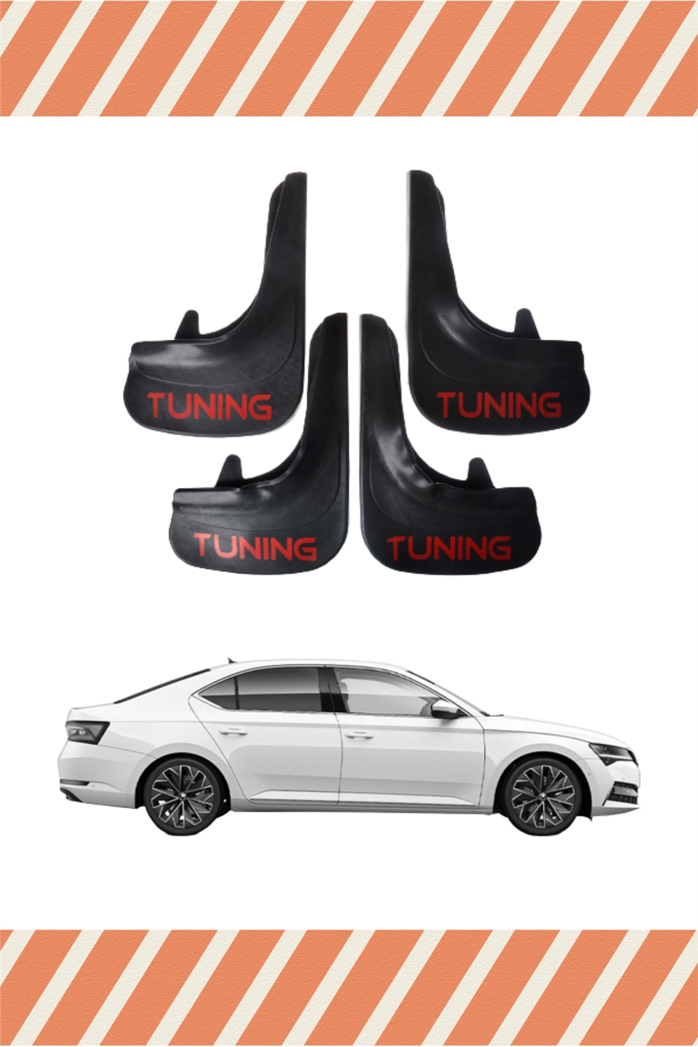 Skoda Superb Tunıng Yazılı 4'Lü Tozluk Çamurluk Paçalık 