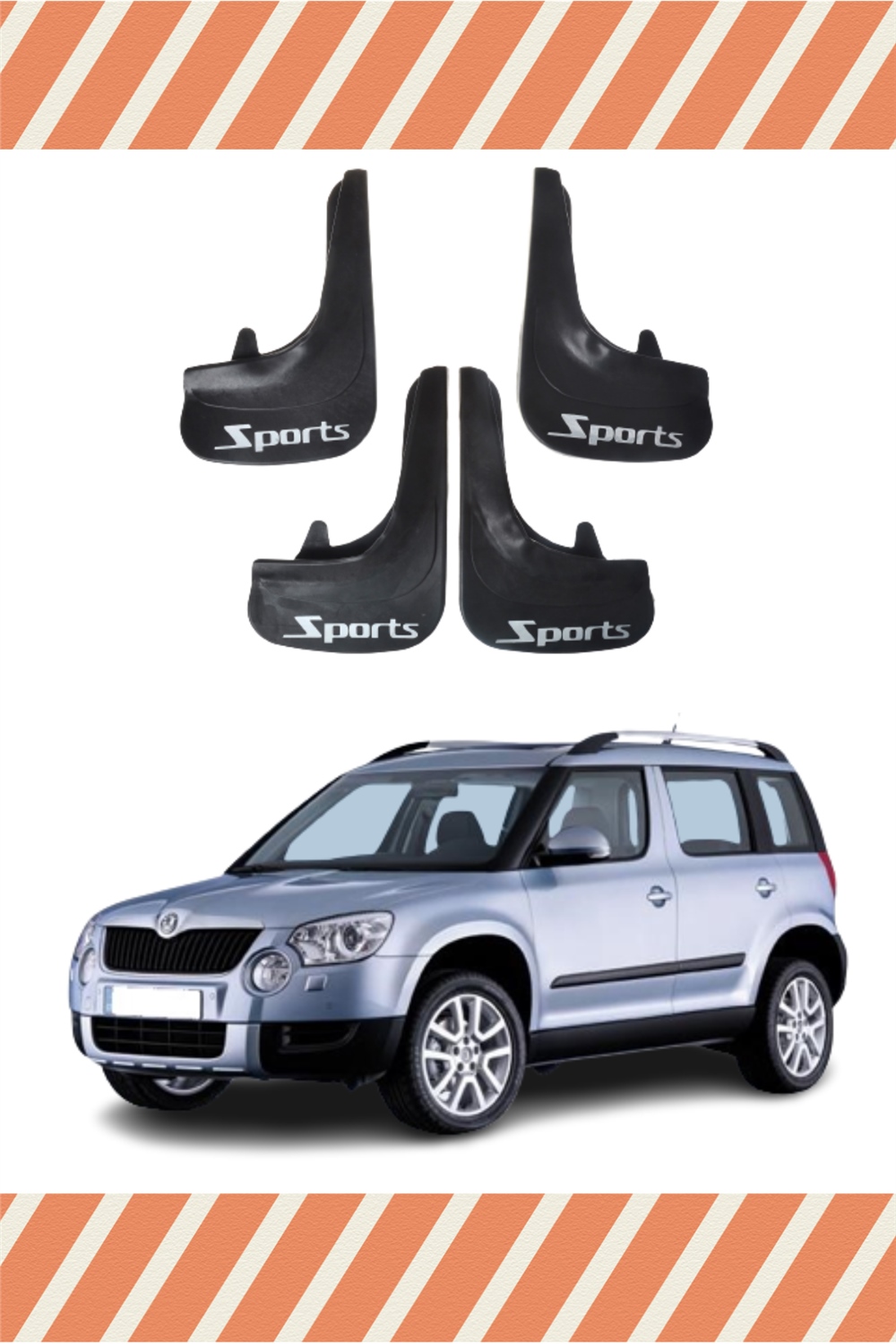 Skoda Yeti Sports Yazılı 4'Lü Tozluk Çamurluk Paçalık 