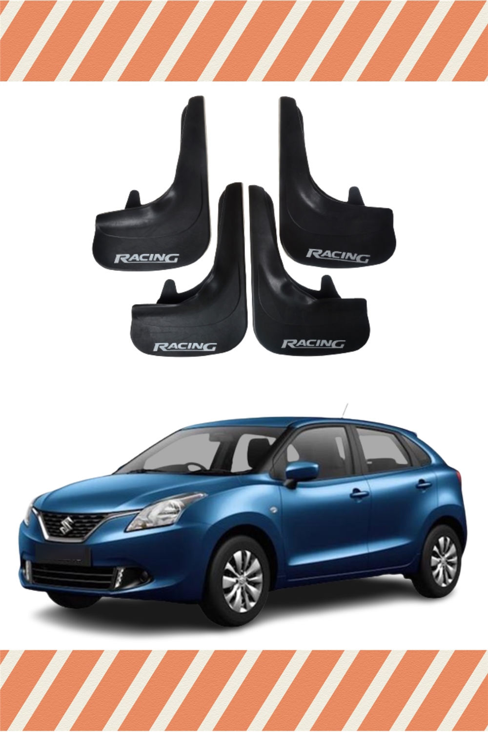 Suziki Baleno Racing Yazılı 4'Lü Tozluk Çamurluk Paçalık 