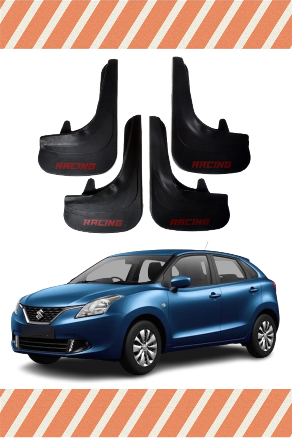 Suziki Baleno Racing Yazılı 4'Lü Tozluk Çamurluk Paçalık 