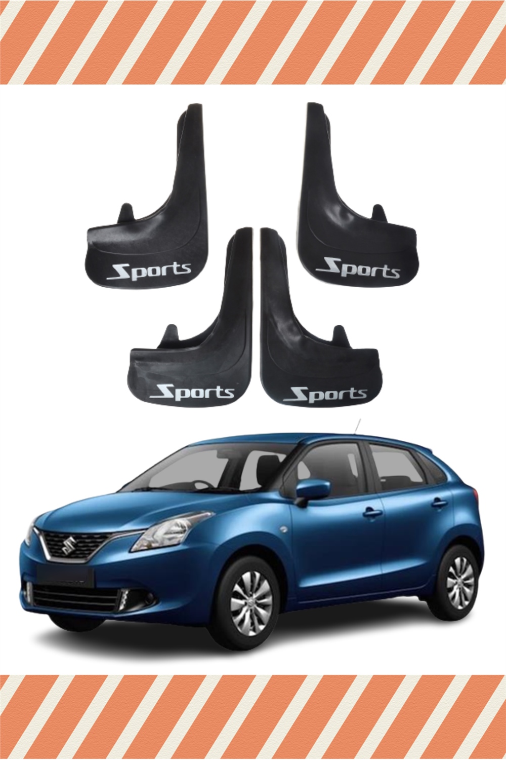 Suziki Baleno Sports Yazılı 4'Lü Tozluk Çamurluk Paçalık 
