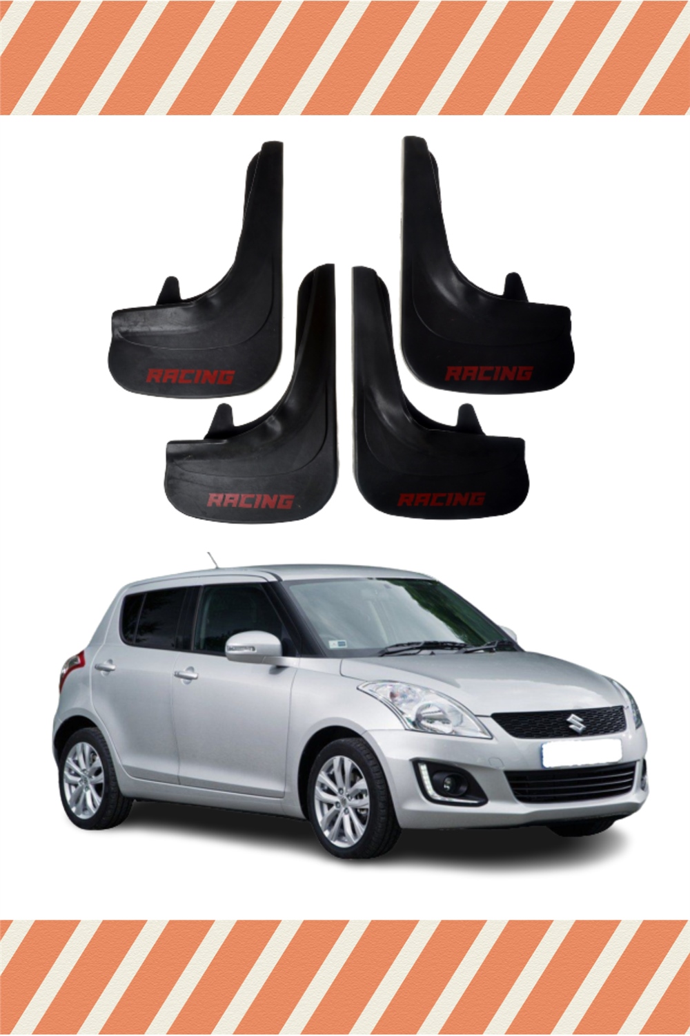 Suziki Swift Racing Yazılı 4'Lü Tozluk Çamurluk Paçalık 