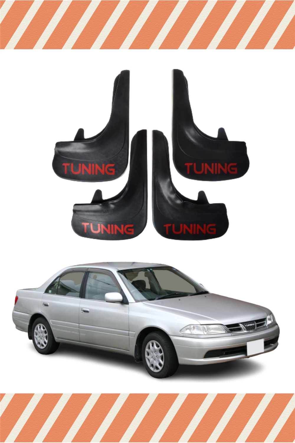 Toyota Carina Tunıng Yazılı 4'Lü Tozluk Çamurluk Paçalık 