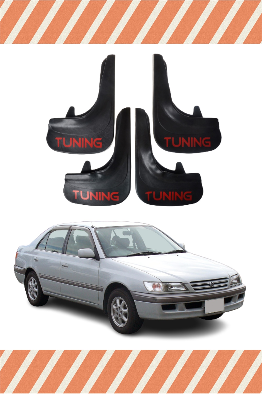 Toyota Corona Tunıng Yazılı 4'Lü Tozluk Çamurluk Paçalık 