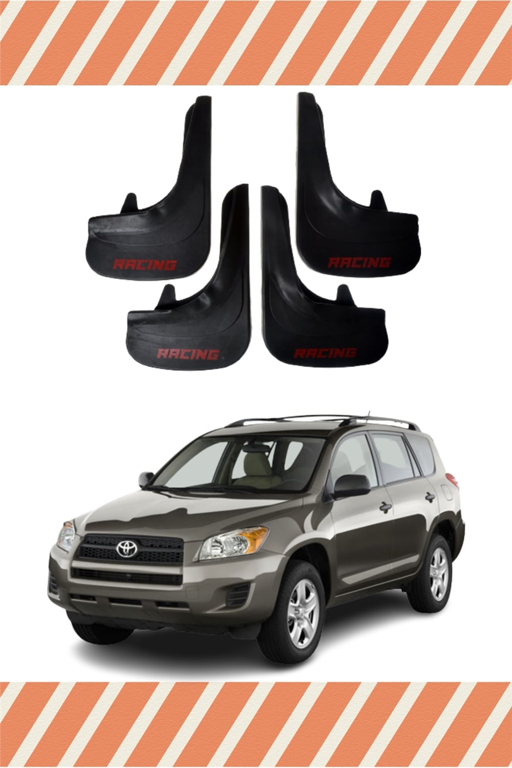 Toyota Rav 4 Tüm Kasalar Racing Yazılı 4'Lü Tozluk Çamurluk Paçalık 