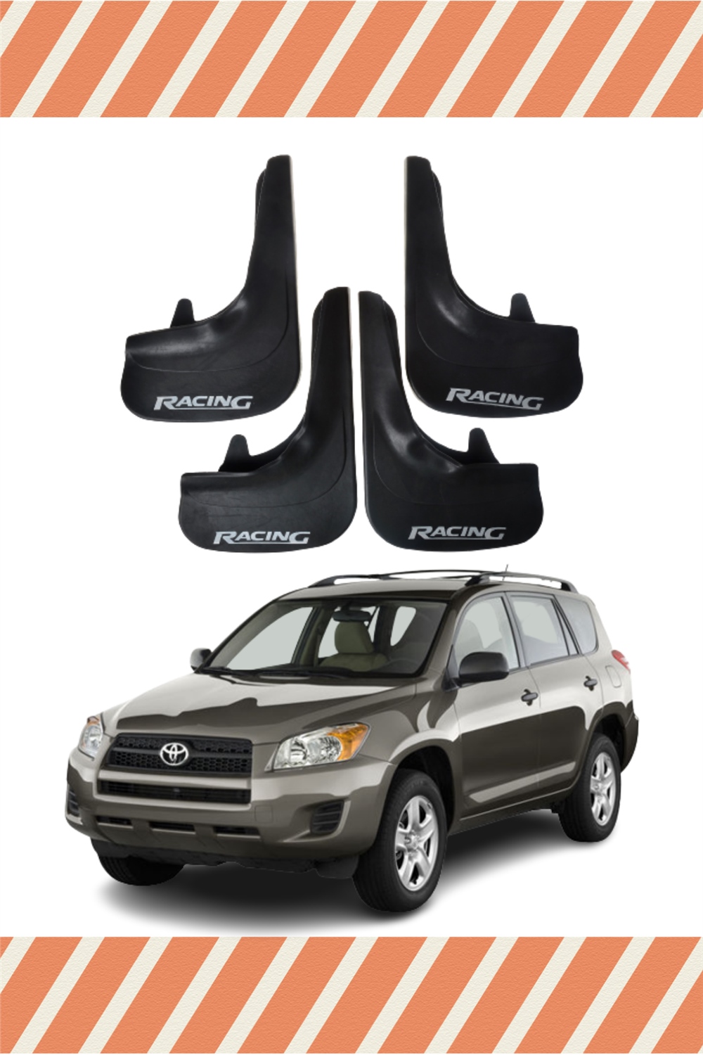 Toyota Rav 4 Tüm Kasalar Racing Yazılı 4'Lü Tozluk Çamurluk Paçalık 