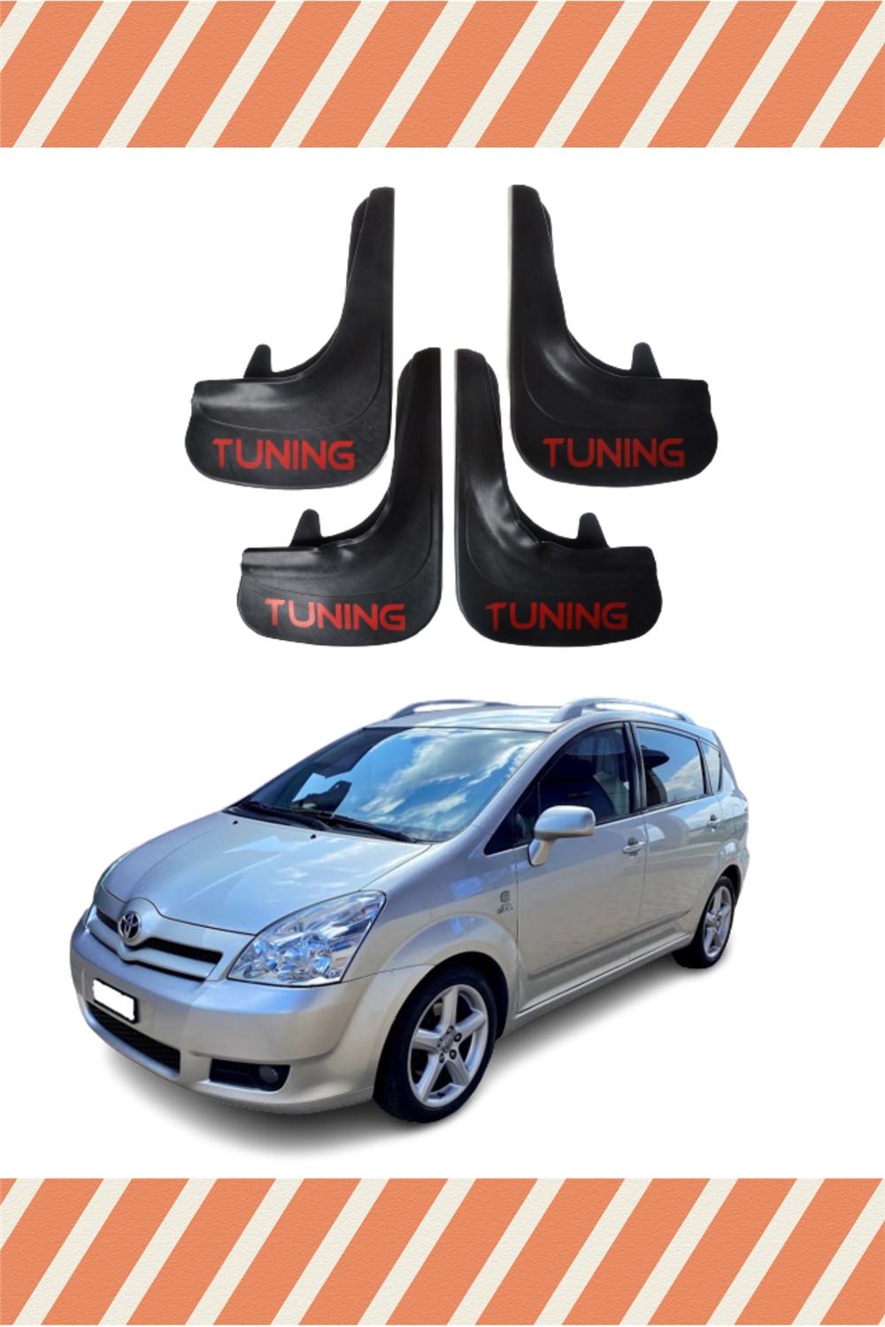 Toyota Verso 2004-2009 Tunıng Yazılı 4'Lü Tozluk Çamurluk Paçalık 