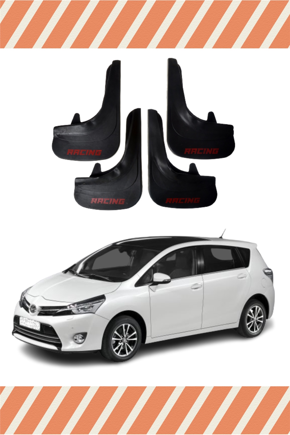 Toyota Verso 2010-2017 Racing Yazılı 4'Lü Tozluk Çamurluk Paçalık 
