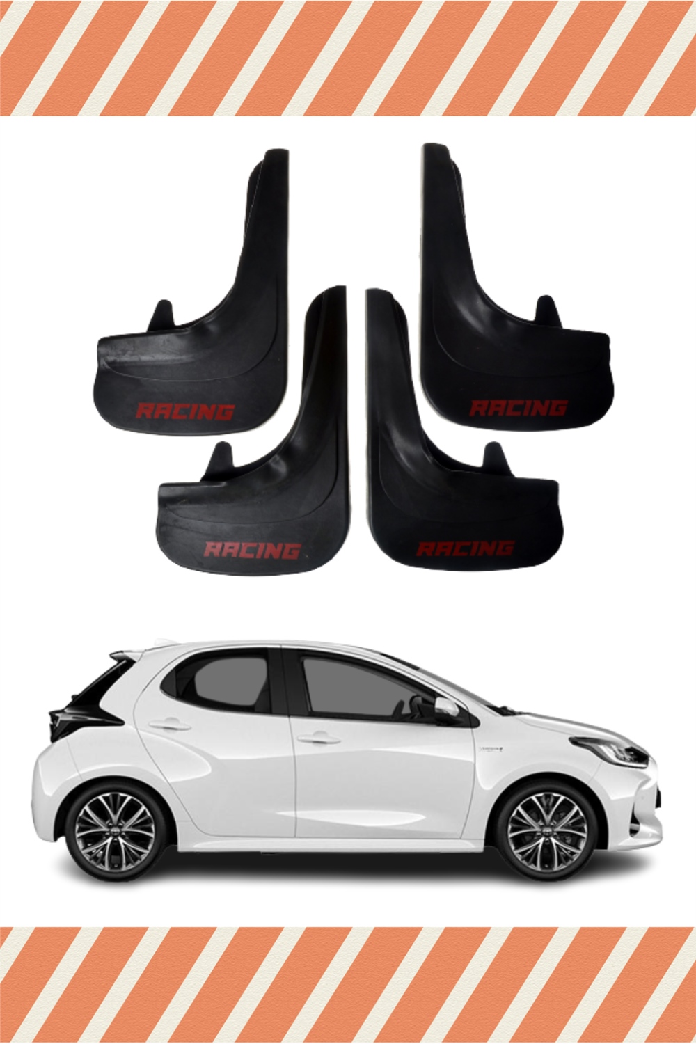 Toyota Yaris Racing Yazılı 4'Lü Tozluk Çamurluk Paçalık 