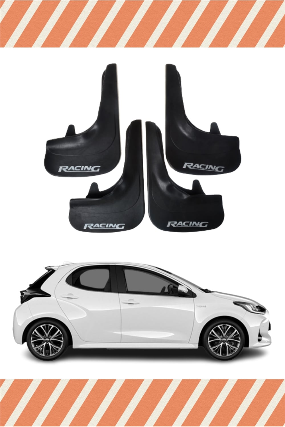 Toyota Yaris Racing Yazılı 4'Lü Tozluk Çamurluk Paçalık 