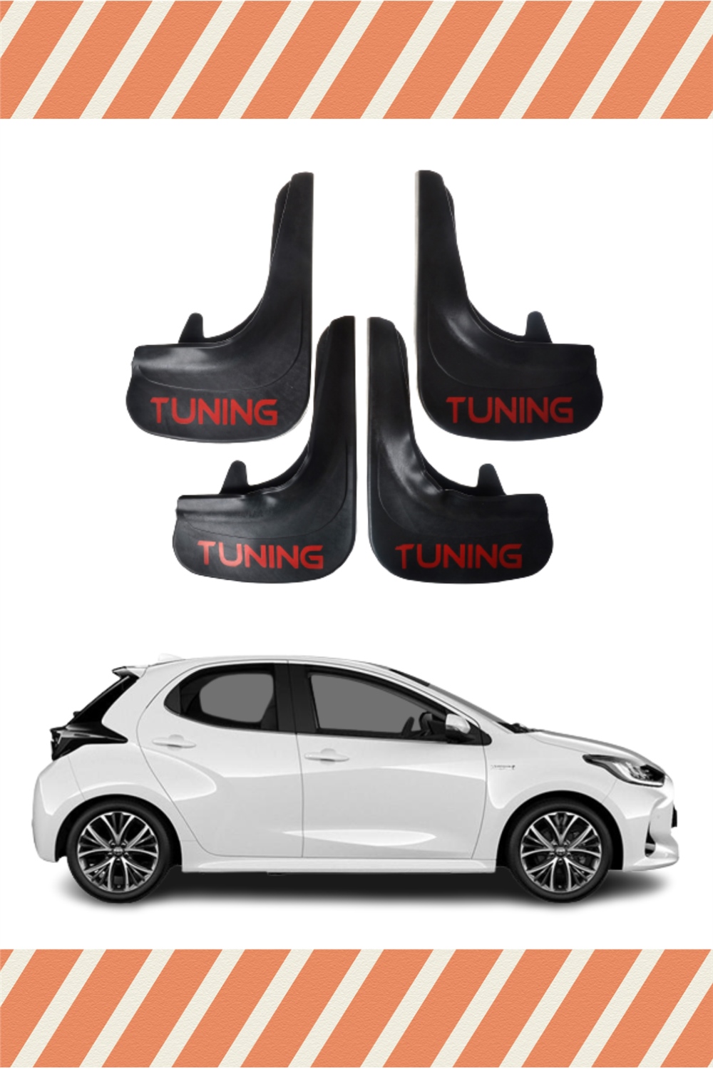 Toyota Yaris Tunıng Yazılı 4'Lü Tozluk Çamurluk Paçalık 