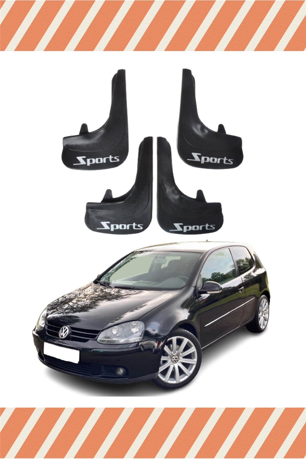 Volswagen Golf 5 Sports Yazılı 4'Lü Tozluk Çamurluk Paçalık 
