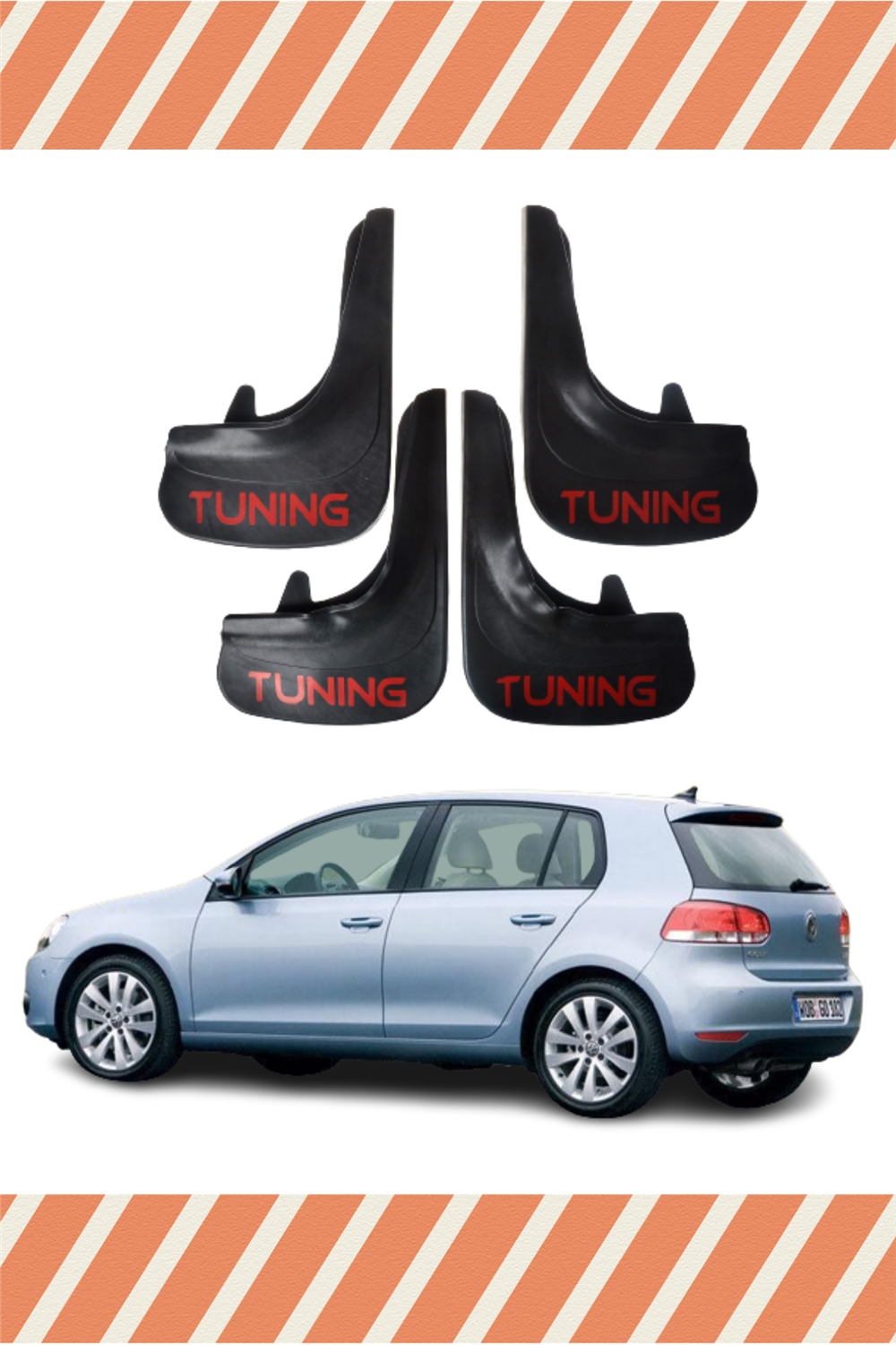 Volswagen Golf 6 Tunıng Yazılı 4'Lü Tozluk Çamurluk Paçalık 