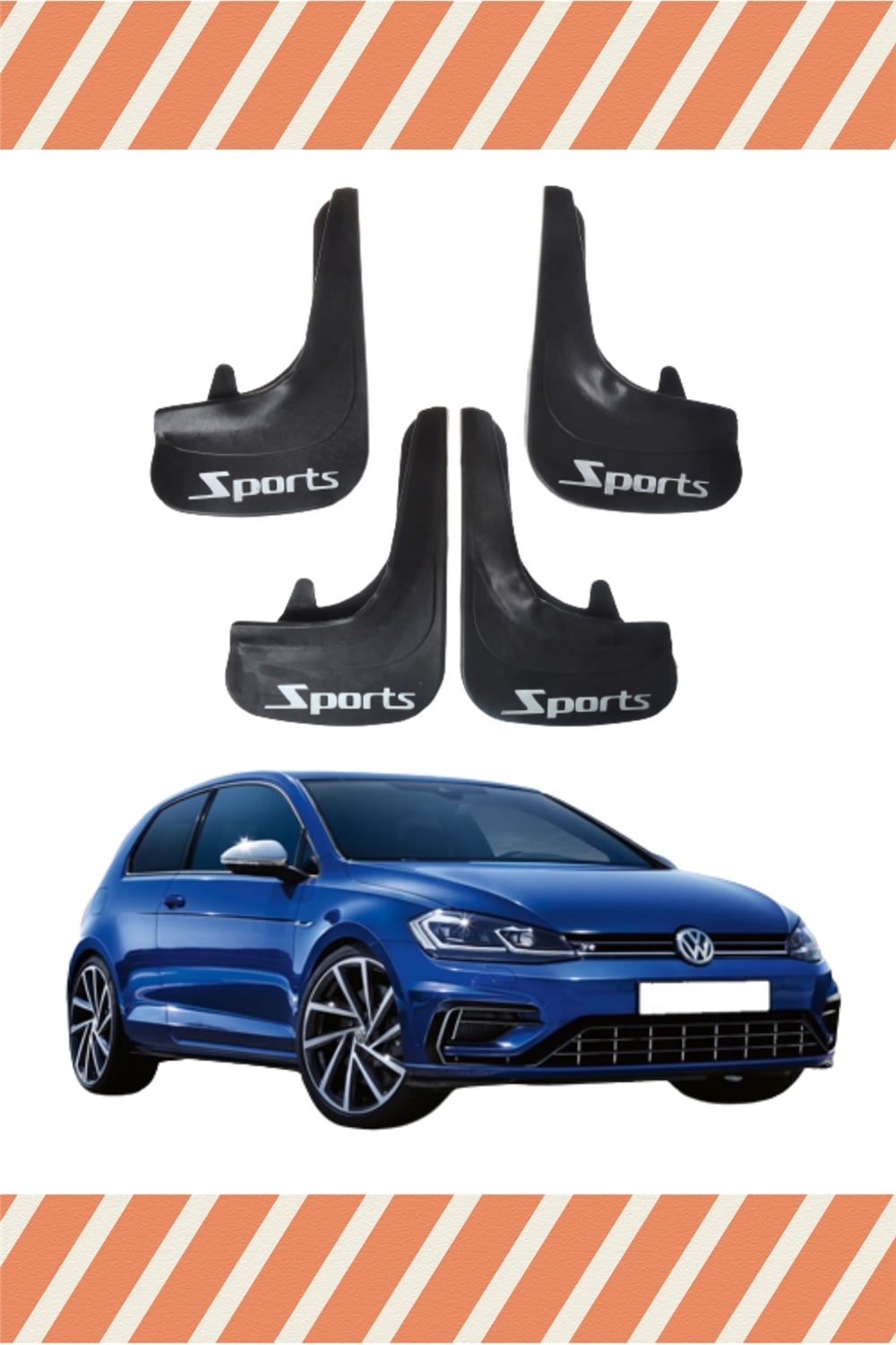 Volswagen Golf 7 Sports Yazılı 4'Lü Tozluk Çamurluk Paçalık 