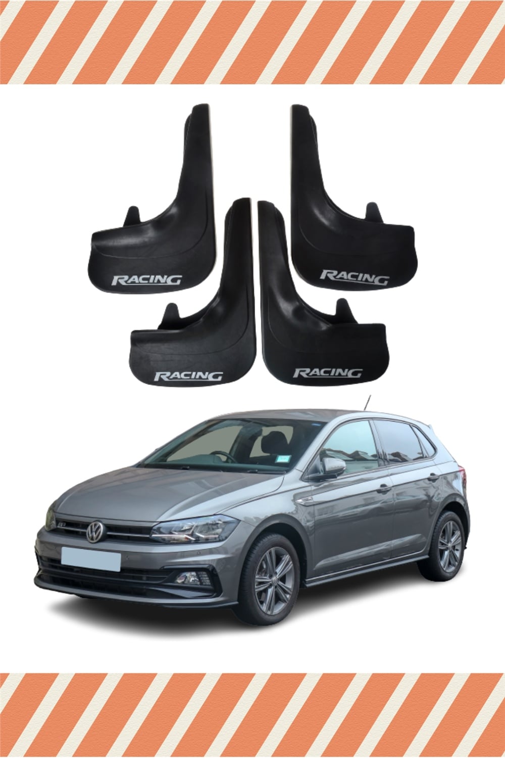 Volswagen Polo Racing Yazılı 4'Lü Tozluk Çamurluk Paçalık 