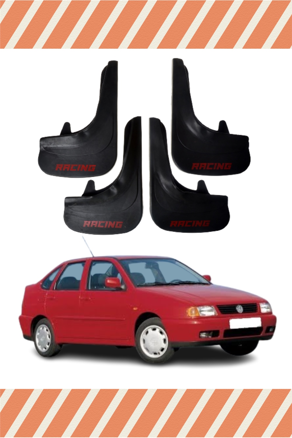Volswagen Polo Sd 1996-2001 Racing Yazılı 4'Lü Tozluk Çamurluk Paçalık 