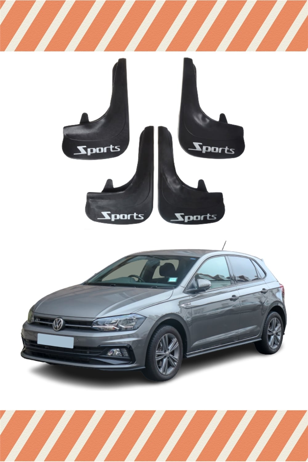 Volswagen Polo Sports Yazılı 4'Lü Tozluk Çamurluk Paçalık 