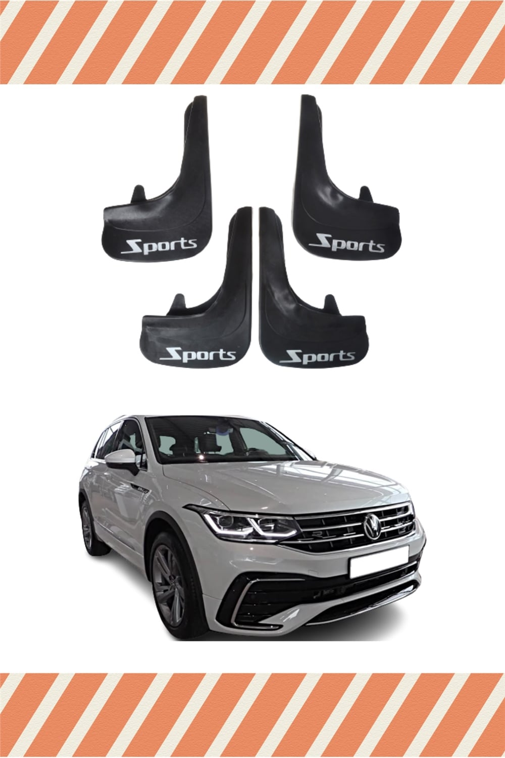 Volswagen Tiguan Tüm Kasalar Sports Yazılı 4'Lü Tozluk Çamurluk Paçalık 