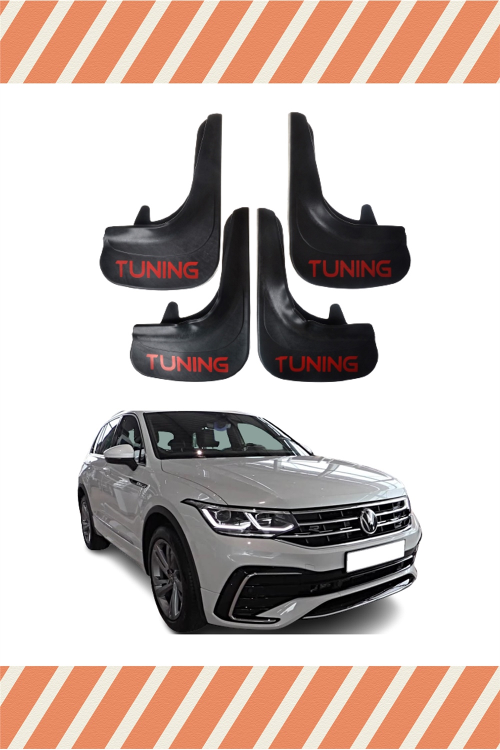 Volswagen Tiguan Tüm Kasalar Tunıng Yazılı 4'Lü Tozluk Çamurluk Paçalık 