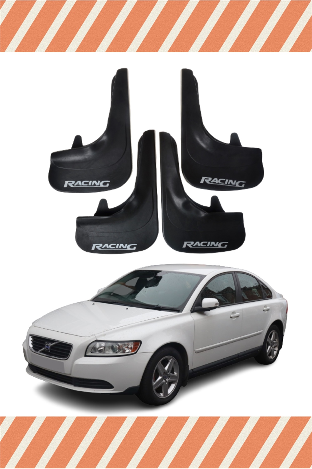 Volvo S 40 Racing Yazılı 4'Lü Tozluk Çamurluk Paçalık 