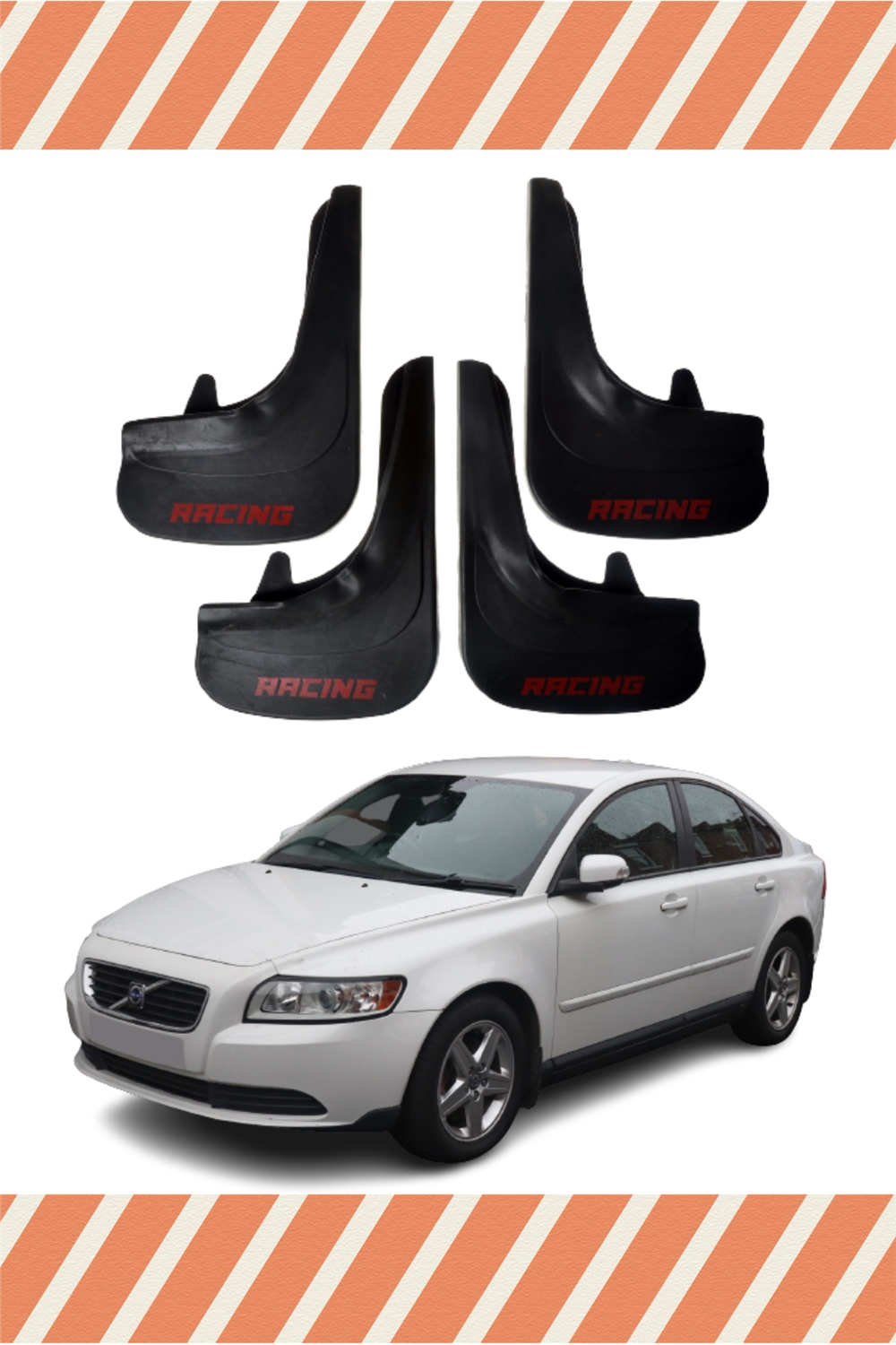 Volvo S 40 Racing Yazılı 4'Lü Tozluk Çamurluk Paçalık 