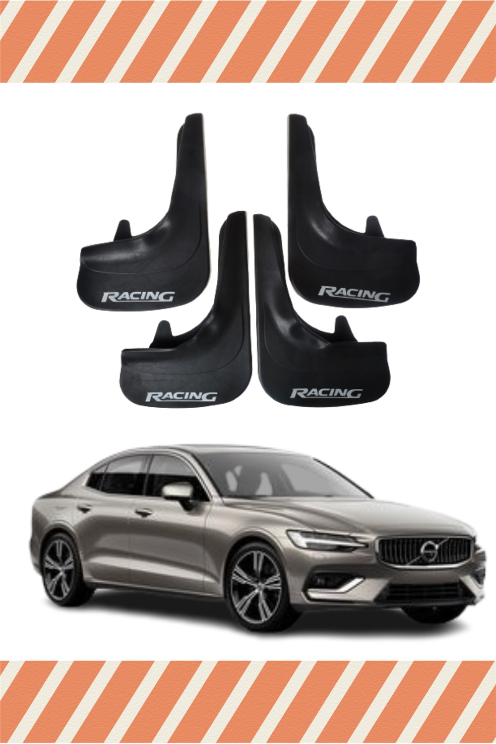 Volvo S 60 Racing Yazılı 4'Lü Tozluk Çamurluk Paçalık 