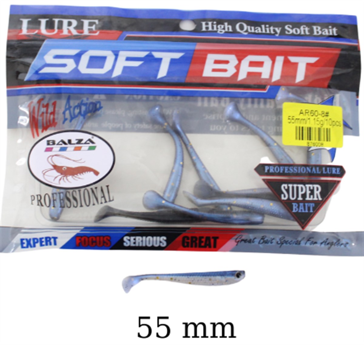 AR-60 5.5CM ORJİNAL GÖZLÜ SİLİKON BALIK PKT 10AD