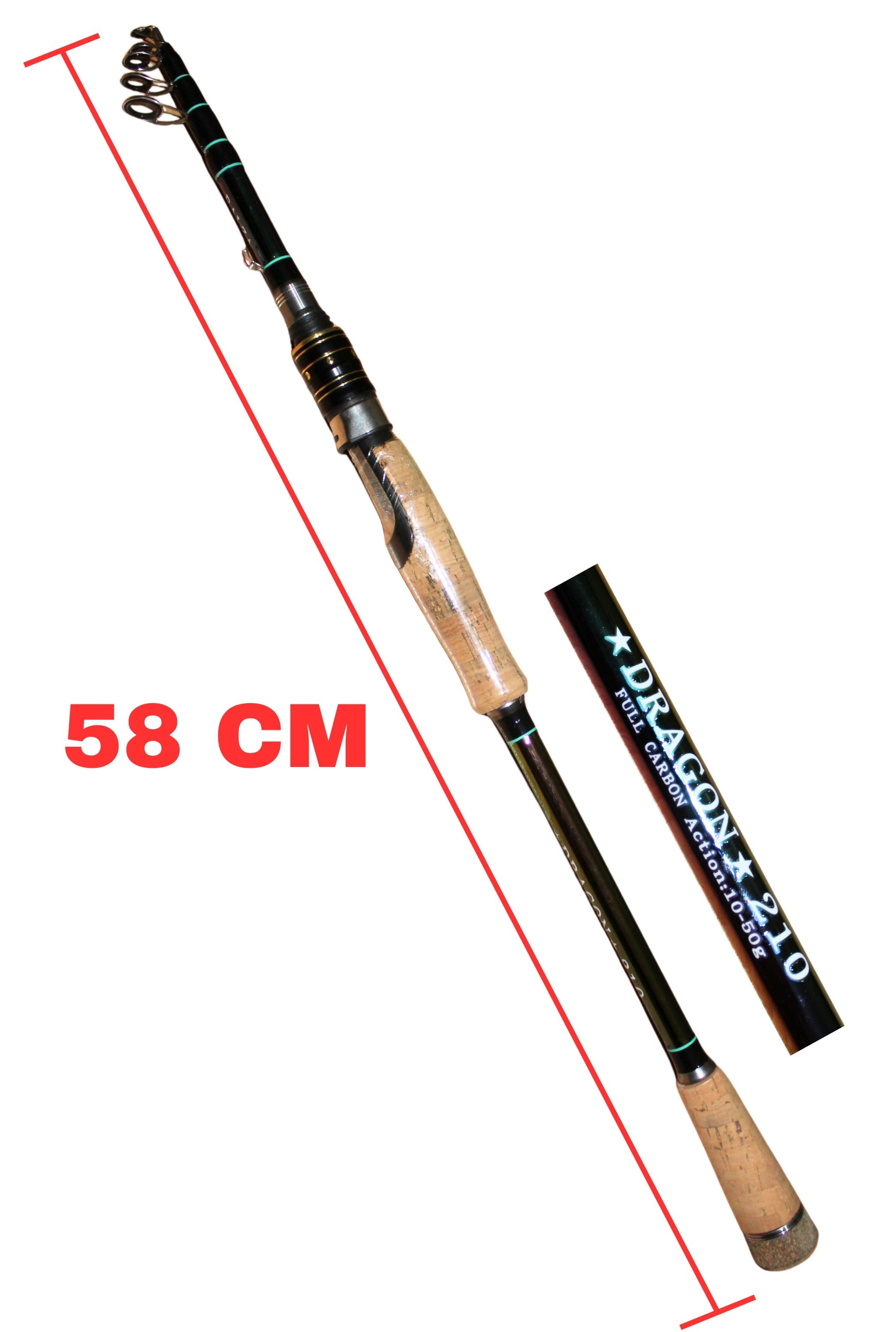 DRAGON 10-50 AKSİYON TELESKOPİK KARBON KISA SPİN KAMIŞ